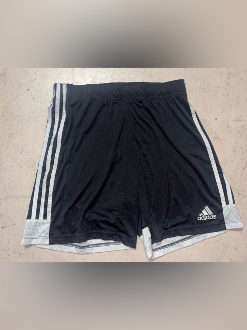 Adidas Climalite Athletic Shorts Black White Stripe Gym Running Size L